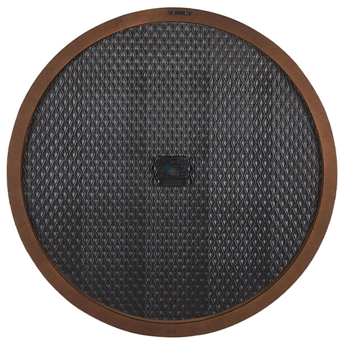 Orologio da parete in legno scuro rotondo ø 60 cm fatto a mano con motivo diamante