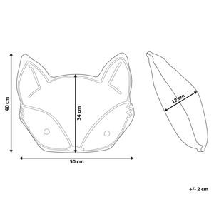 Cuscino per bambini in cotone arancione 50 x 40 cm a forma di volpe decorativo per camerette con animali