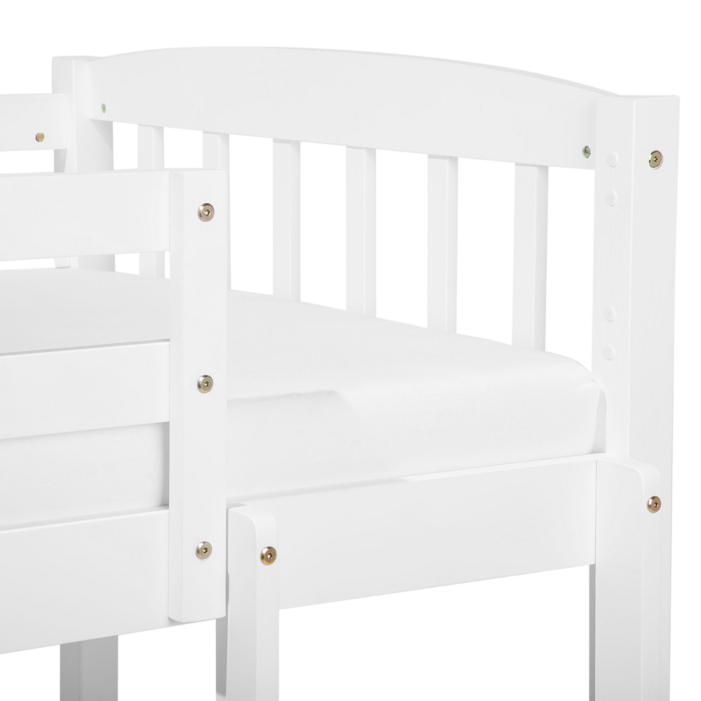 Letto a castello letto doppio con cassetti portaoggetti in legno di pino bianco singola 90 x 200 per bambini cameretta