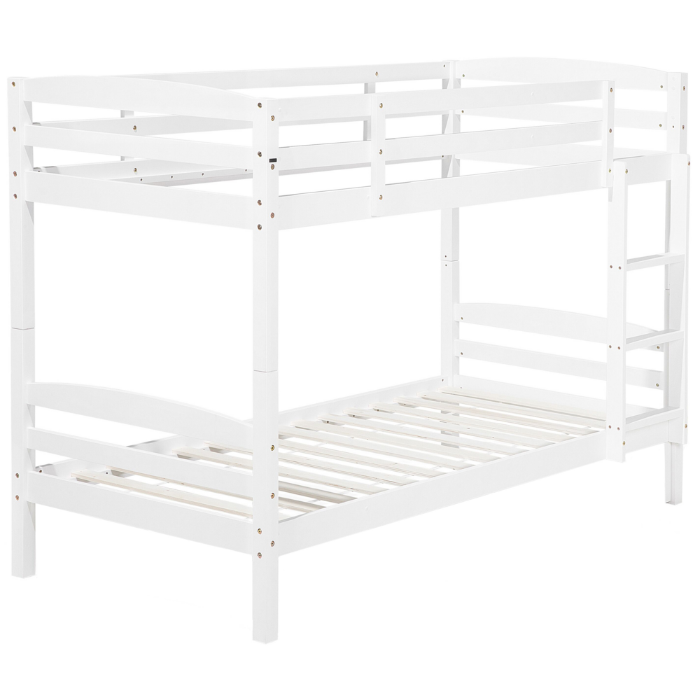 Letto a castello letto doppio con cassetti in legno di pino bianco singola misura 90 x 200 per bambini in cameretta