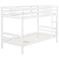 Letto a castello letto doppio con cassetti in legno di pino bianco singola misura 90 x 200 per bambini in cameretta