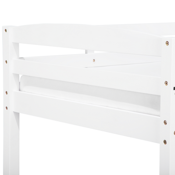 Letto a castello letto doppio con cassetti in legno di pino bianco singola misura 90 x 200 per bambini in cameretta