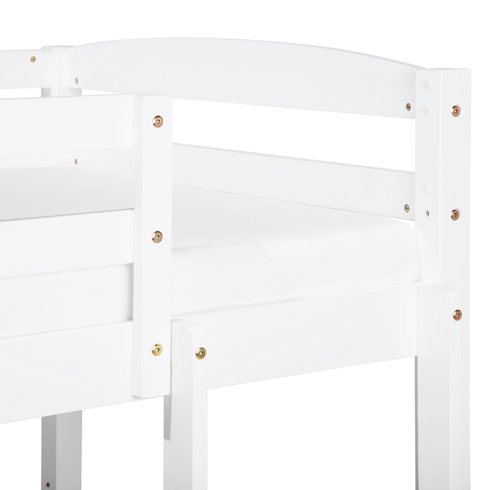 Letto a castello letto doppio con cassetti in legno di pino bianco singola misura 90 x 200 per bambini in cameretta