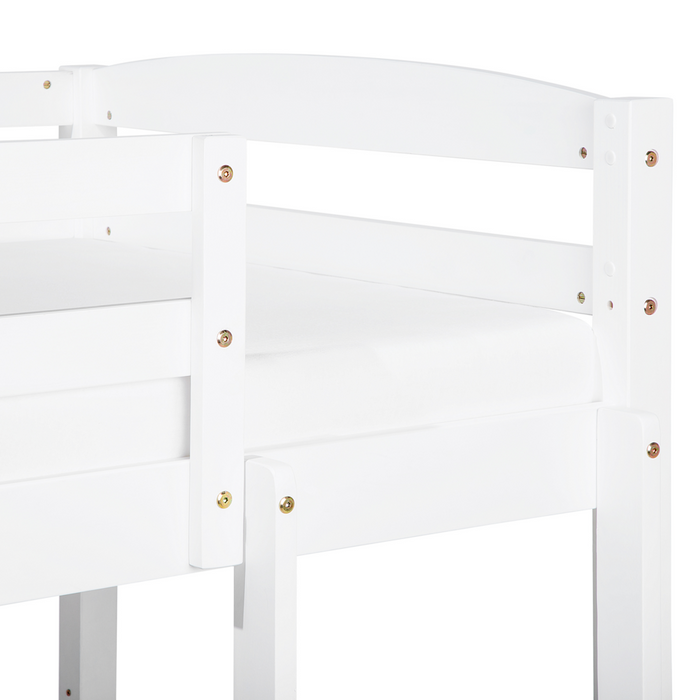 Letto a castello letto doppio con cassetti in legno di pino bianco singola misura 90 x 200 per bambini in cameretta