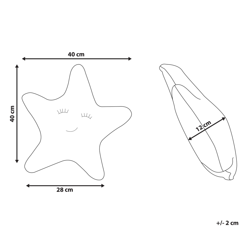 Cuscino per bambini Cuscino a forma di stella in tessuto grigio con imbottitura morbida per bambini