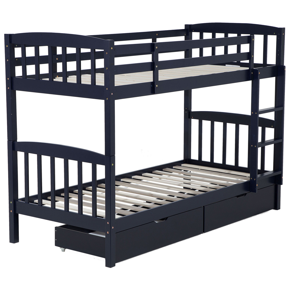 Letto a castello letto doppio con cassetti portaoggetti Legno di pino blu Dimensioni singole 90 cm per bambini cameretta
