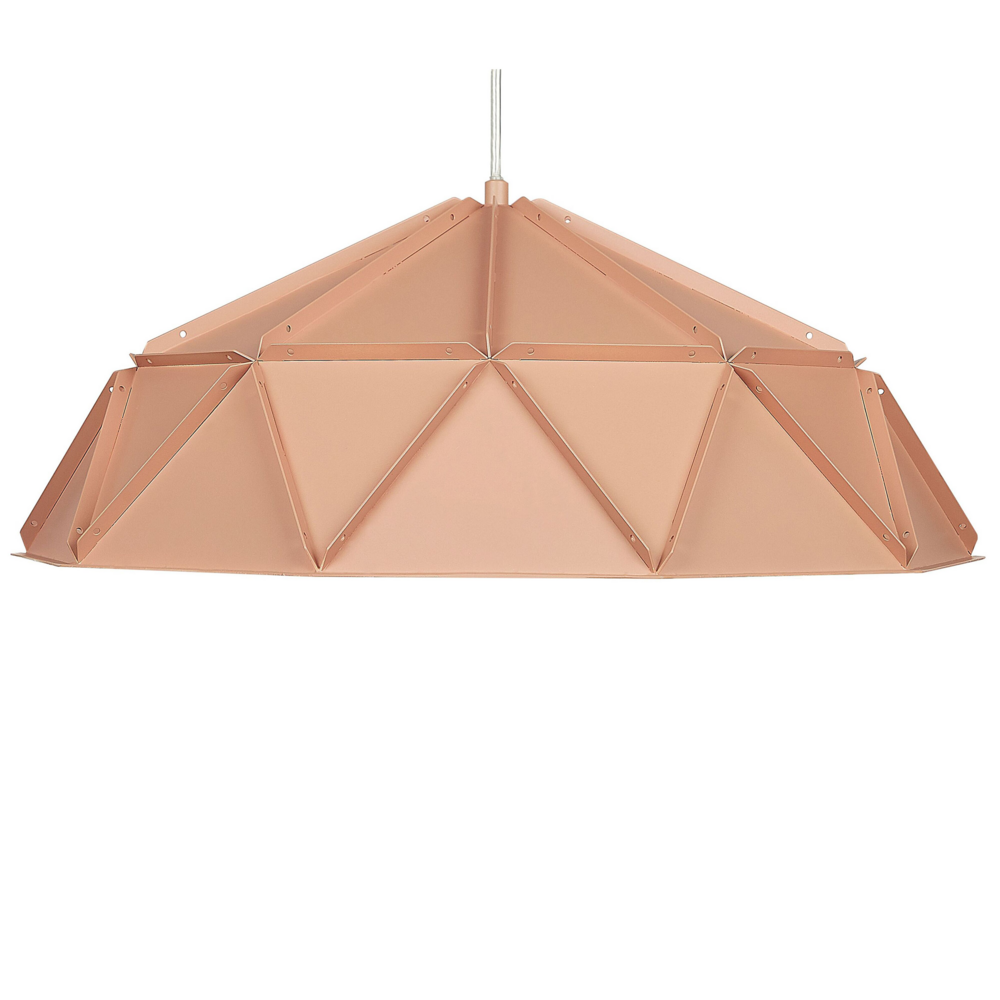 Lampada a Sospensione in Metallo Rosa Forma Geometrica 1 Luce Moderna