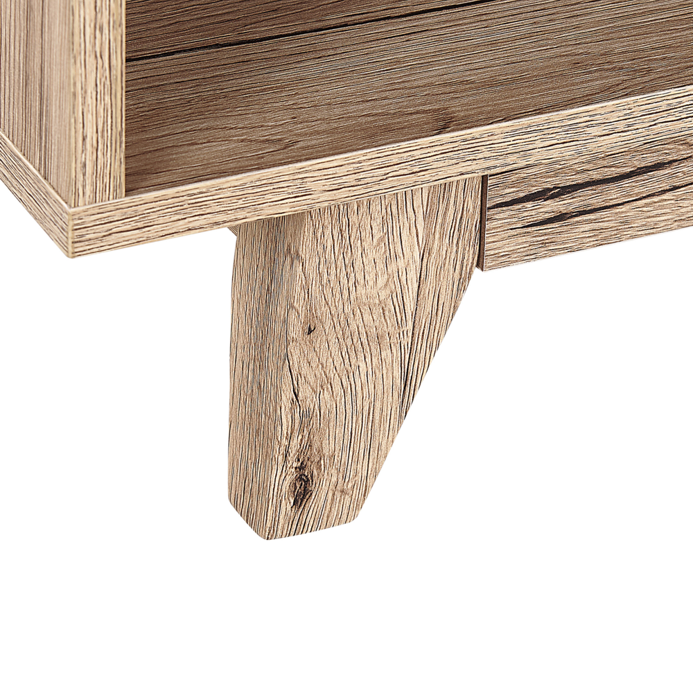 Comodino in legno chiaro con 1 cassetto Nero 46 x 50 cm minimalista scandinavo