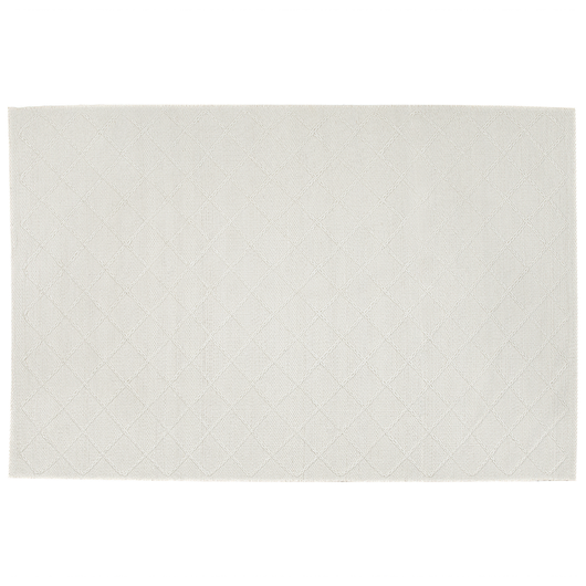 Tappeto tappetino Lana Bianco Sporco con Cotone 160 x 230 cm Rettangolare Intrecciato a Mano Motivo Geometrico Boho