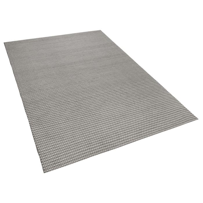 Tappeto Grigio Scuro Lana e Poliestere 160 x 230 cm Trapuntato a Mano Design Classico