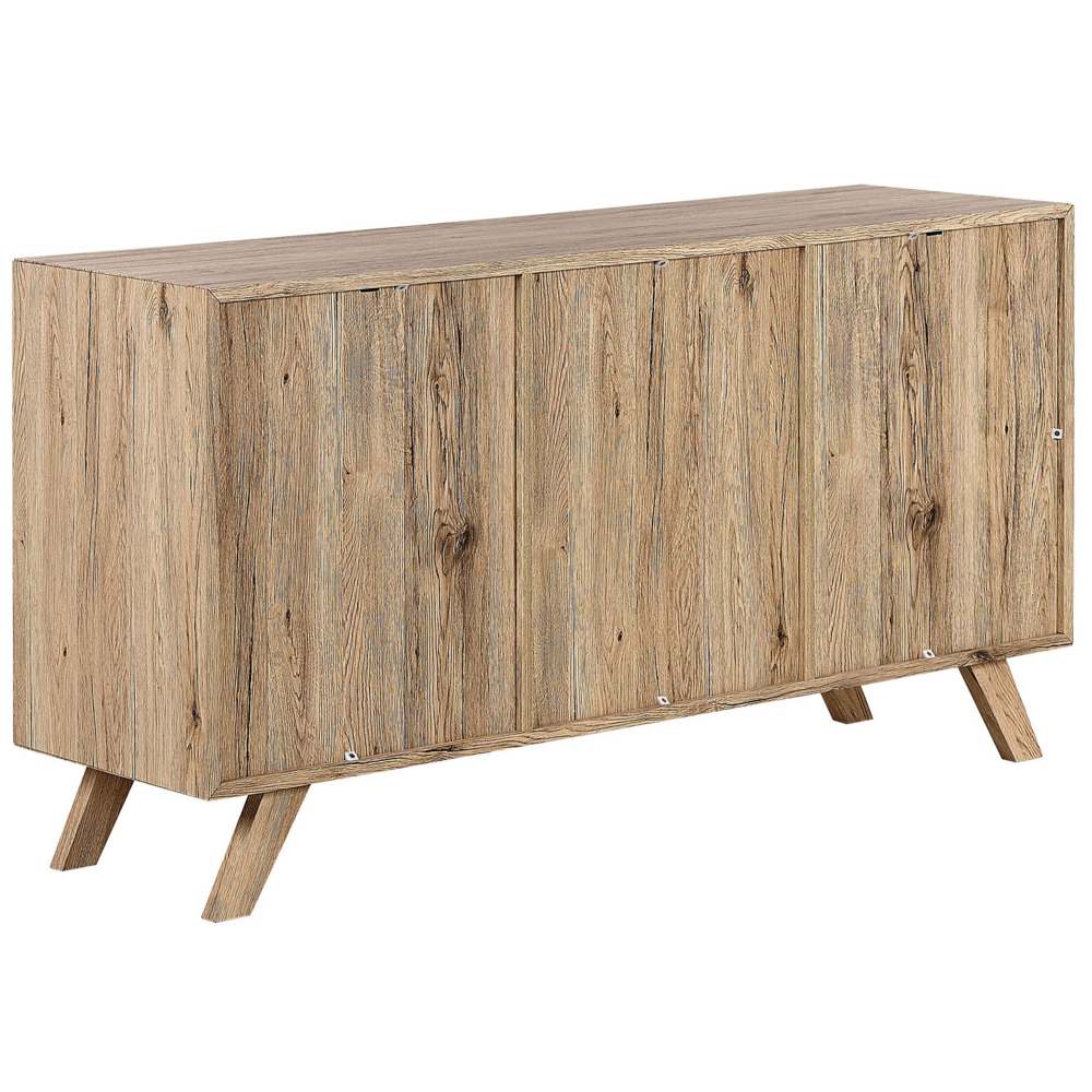 Madia credenza Bianca Legno Chiaro 3 Cassetti 2 Armadi Design Moderno Scandinavo