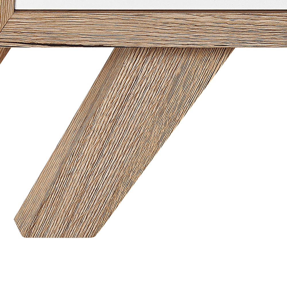 Madia credenza Bianca Legno Chiaro 3 Cassetti 2 Armadi Design Moderno Scandinavo