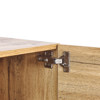 Mobile TV in legno chiaro e MDF Nero 160 cm fino a 70ʺ cassetti ripiani design moderno