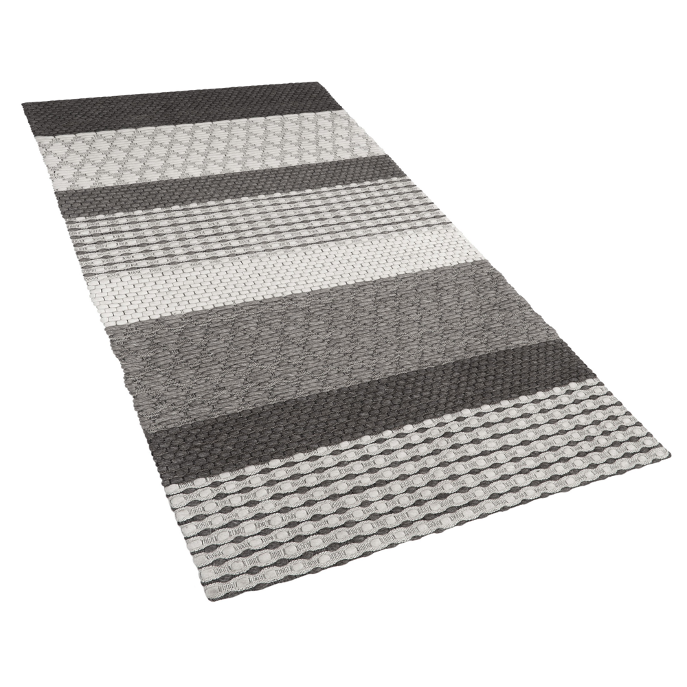 Tappeto grigio 80 x 150 cm in lana soggiorno casa ufficio toppe