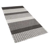 Tappeto grigio 80 x 150 cm in lana soggiorno casa ufficio toppe