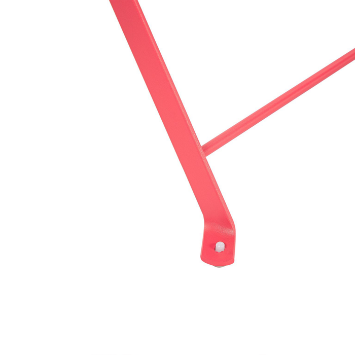 Set da bistrot da 3 pezzi con schienale a doghe pieghevole in metallo rosso per esterni