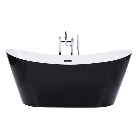 Vasca da bagno nera con argento sanitario singolo acrilico 150 x 75 cm autoportante moderno