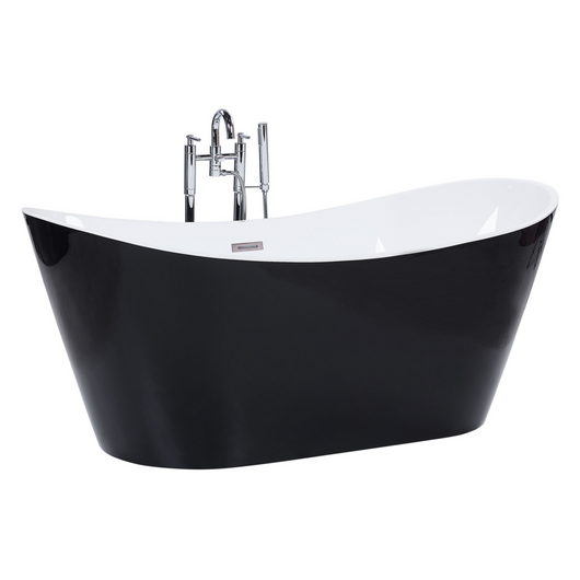 Vasca da bagno nera con argento sanitario singolo acrilico 150 x 75 cm autoportante moderno