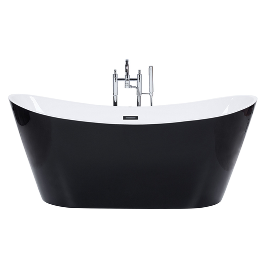 Bagno Nero con argento sanitario acrilico singolo 160 x 76 cm autoportante moderno
