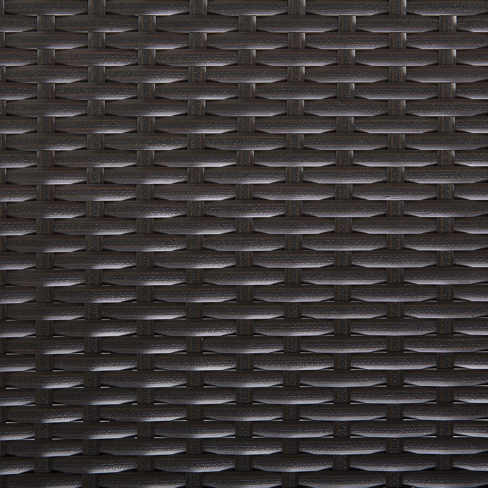 Tavolo da pranzo da giardino piano in vetro temperato marrone scuro finto rattan 220 x 100 cm 8 posti rettangolare