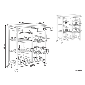 Carrello da cucina in bambù in legno chiaro con ruote portabottiglie carrello sala da pranzo mobile