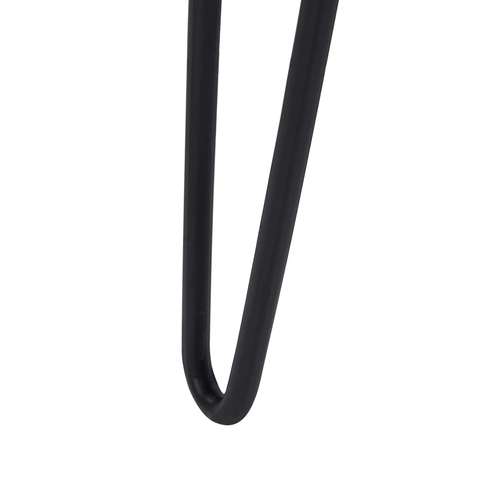 Set di 2 tavoli a nido in Legno Scuro Java con Gambe Nere Rustico