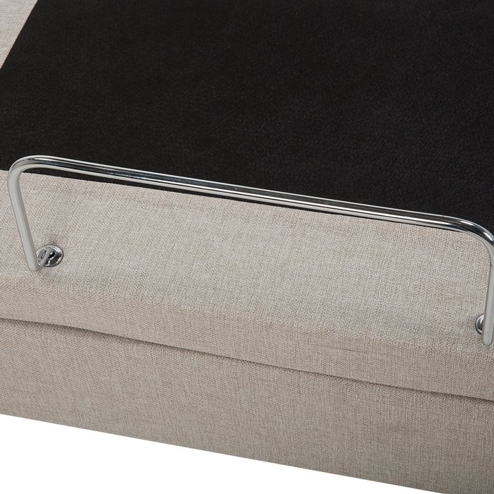 Letto Tessuto Beige Chiaro Elettrico Regolabile con Telecomando 180 x 200 cm