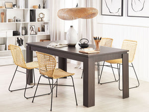 Tavolo da pranzo MDF legno scuro 180 x 90 cm moderno 6 persone minimalista scandinavo