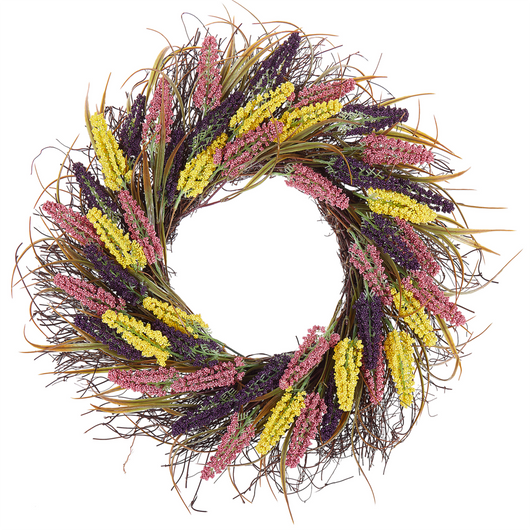 Ghirlanda Porta Multicolore Fatto A Mano Decorativo Fiore Artificiale Rotondo 50 cm Tavolo Decorazione Parete Stile Rustico Tradizionale