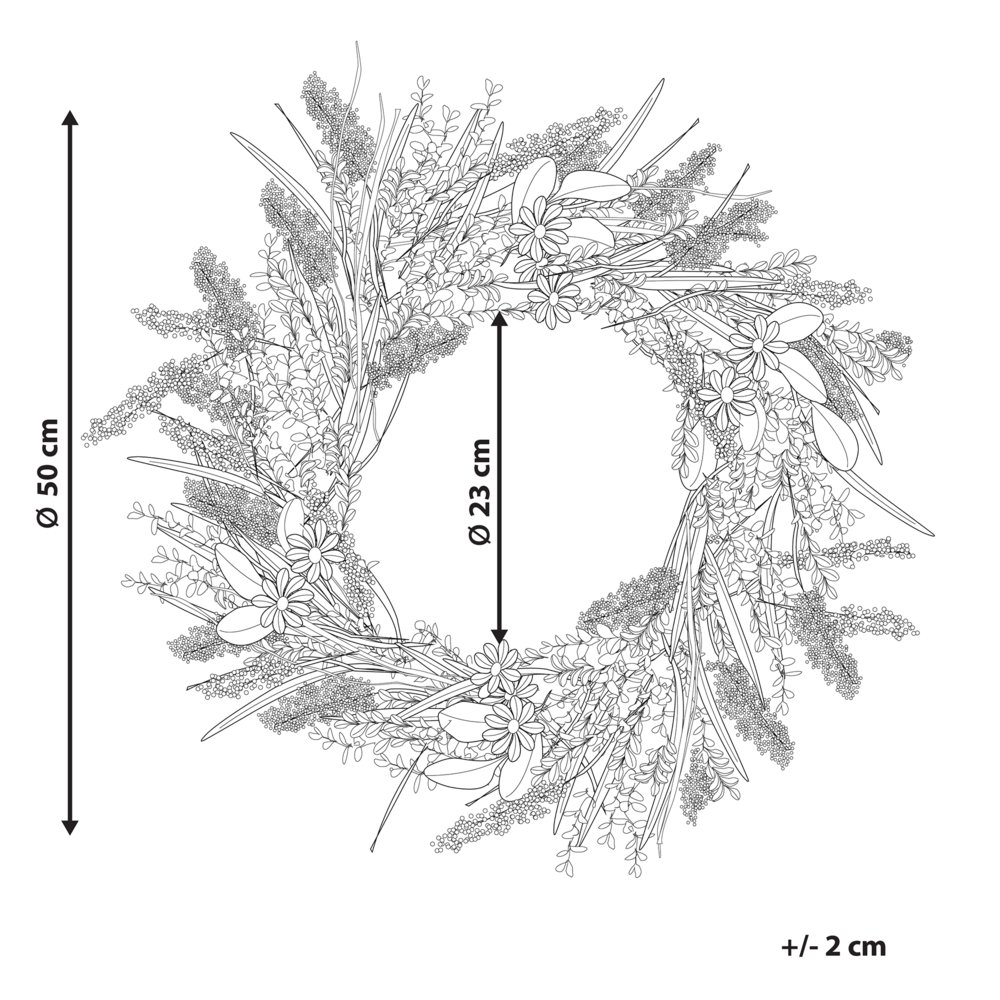 Ghirlanda Porta Arancione e Verde Fatto a Mano Decorativo Fiore Artificiale Rotondo 50 cm Tavolo Decorazione da Parete Rustico Tradizionale