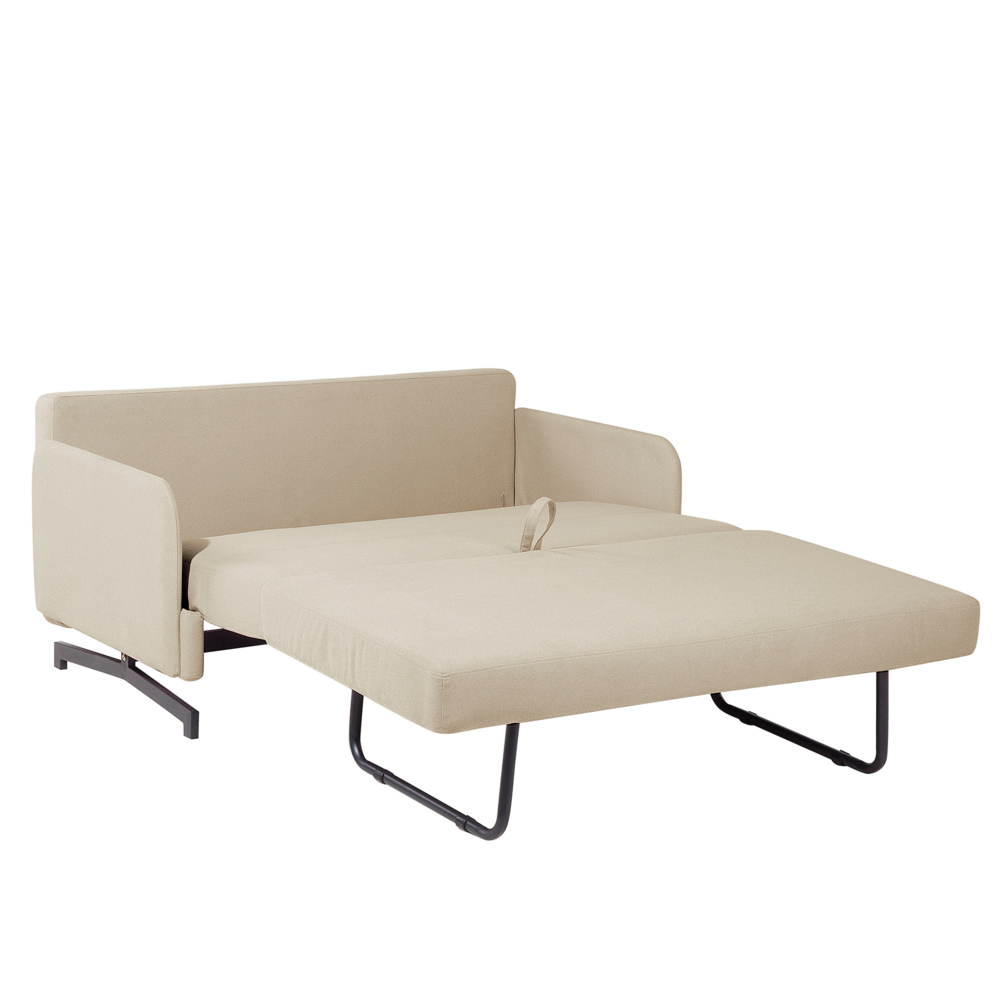 Divano Letto Tessuto Beige 2 Posti Soggiorno in stile Moderno contemporaneo soggiorno