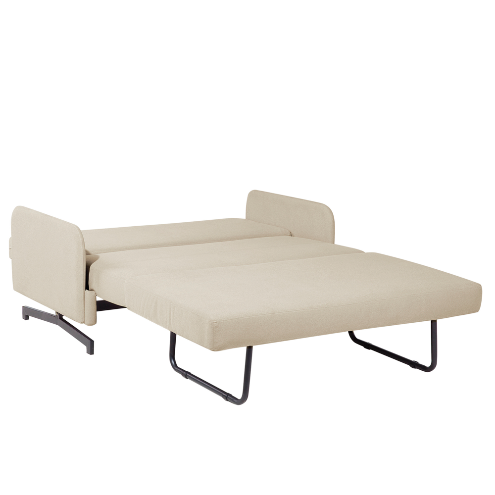 Divano Letto Tessuto Beige 2 Posti Soggiorno in stile Moderno contemporaneo soggiorno