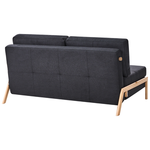 Divano Letto Tessuto Nero 2 Posti Cuscini Scandinavo stile moderno