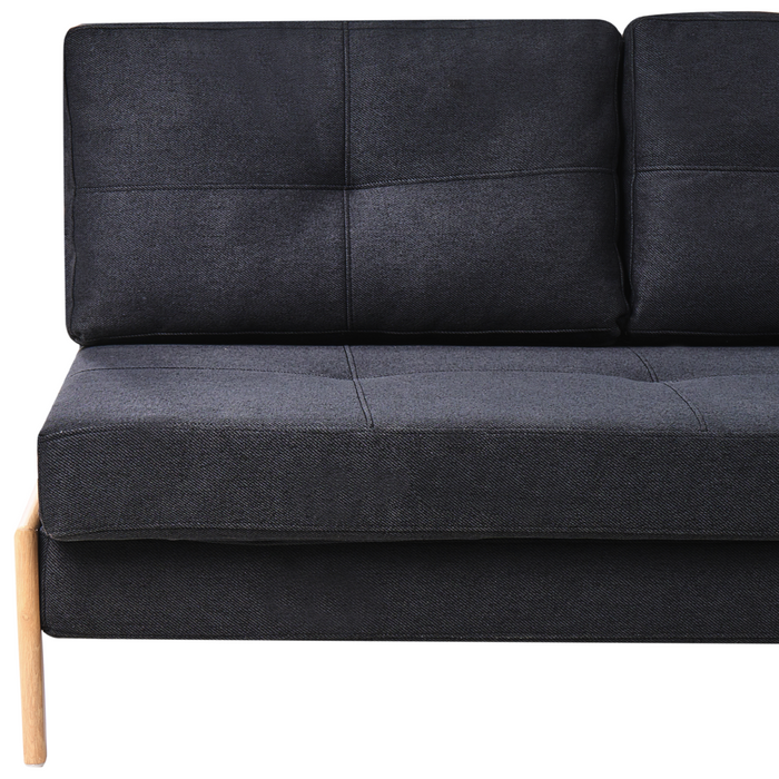 Divano Letto Tessuto Nero 2 Posti Cuscini Scandinavo stile moderno