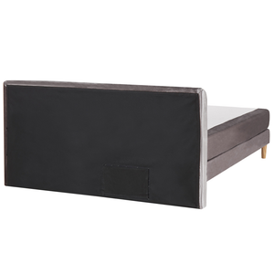 Letto in velluto grigio tappezzeria 180 x 200 cm Continental con testiera del materasso a molle