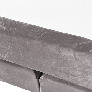 Letto in velluto grigio tappezzeria 180 x 200 cm Continental con testiera del materasso a molle