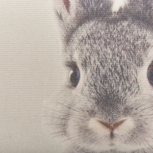 Set di 2 cuscini in cotone grigio talpa con stampe di animale quadrati 45 x 45 cm con inserto decorazioni pasquali decorativi