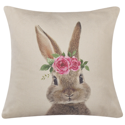 Set di 2 cuscini decorativi grigio tortora cotone di animale quadrato 45 x 45 cm con inserto decorazioni pasquali cuscini