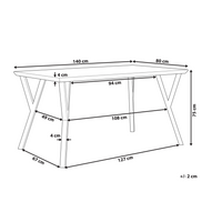 Tavolo da pranzo leggero piano in legno gambe in metallo Nero 140 x 80 cm 6 posti rettangolare industriale