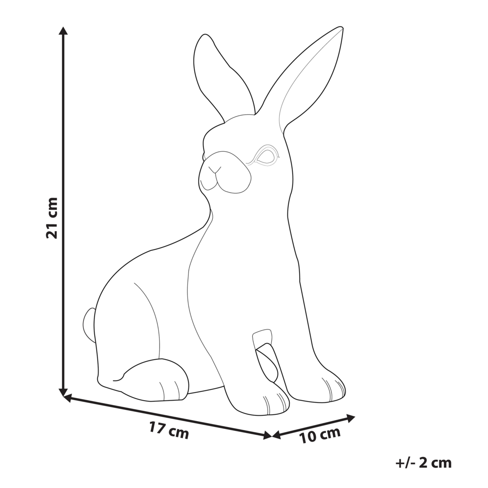 Statuetta decorativa in ceramica bianca piccola 21 cm coniglietto pasquale a tema in piedi pezzo