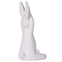 Set di 3 figure coniglietto bianco con finitura bianca in ceramica pasquale fatto a mano posa yoga decorazioni per la tavola