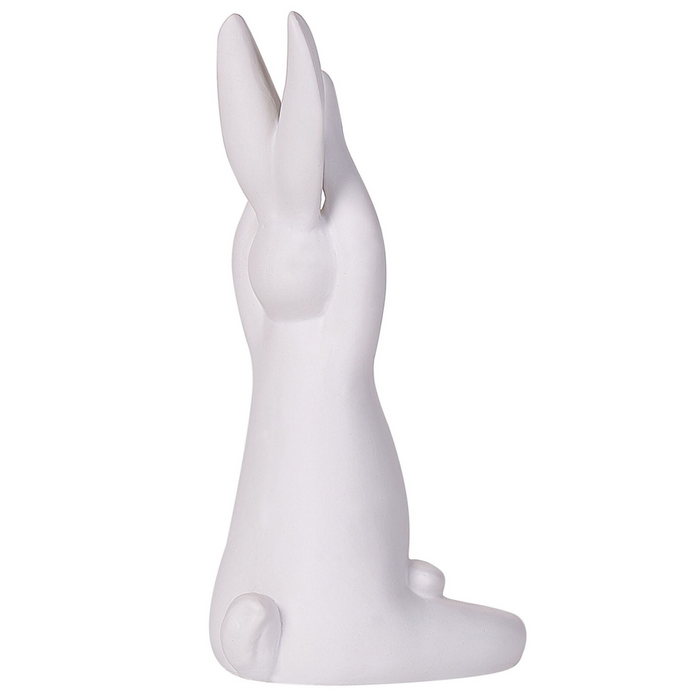 Set di 3 figure coniglietto bianco con finitura bianca in ceramica pasquale fatto a mano posa yoga decorazioni per la tavola