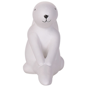 Set di 3 figure coniglietto bianco con finitura bianca in ceramica pasquale fatto a mano posa yoga decorazioni per la tavola