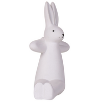 Set di 3 figure coniglietto bianco con finitura bianca in ceramica pasquale fatto a mano posa yoga decorazioni per la tavola