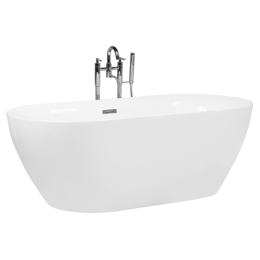 Vasca da Bagno Bianco Freestanding 160 cm in Acrilico Sanitario Moderna