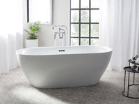 Vasca da Bagno Bianco Freestanding 180 cm in Acrilico Sanitario Moderna