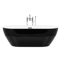 Vasca da Bagno Nero Freestanding 150 cm in Acrilico Sanitario Moderna