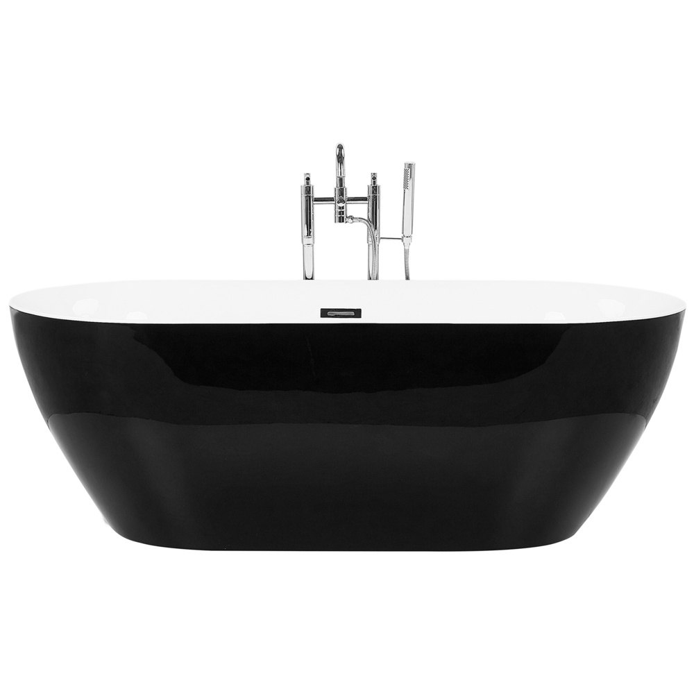 Vasca da Bagno Nero Freestanding 160 cm in Acrilico Sanitario Moderna