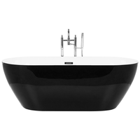 Vasca da Bagno Nero Freestanding 160 cm in Acrilico Sanitario Moderna