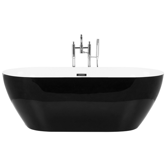 Vasca da Bagno Nero Freestanding 160 cm in Acrilico Sanitario Moderna